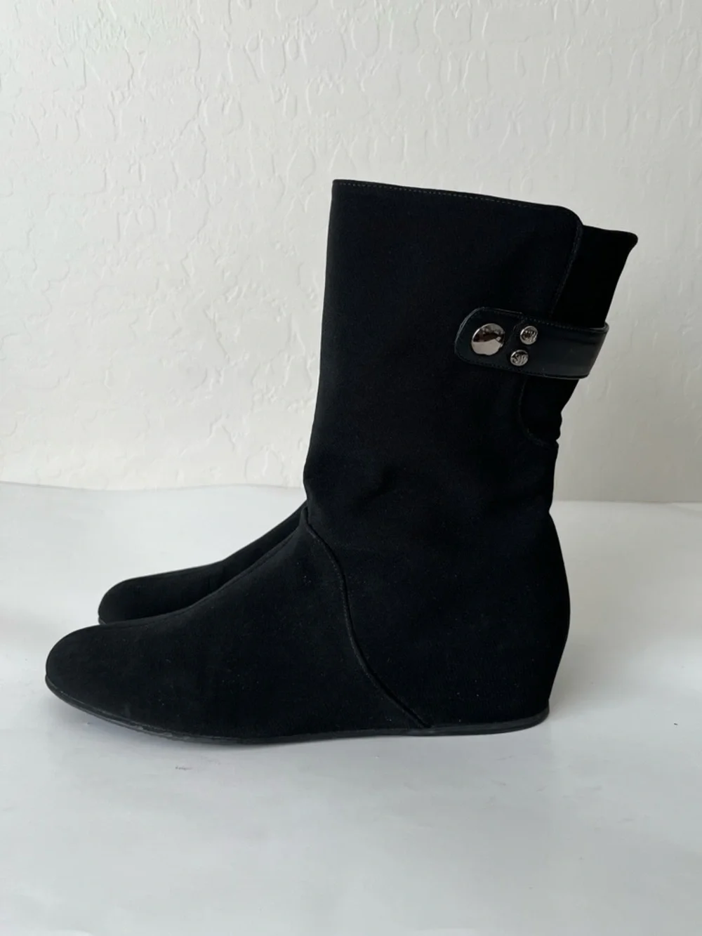 Stuart Weitzman Downpour Goretex Waterproof Mid Calf Boots Black Size Women 8.5 - Picture 3 of 10